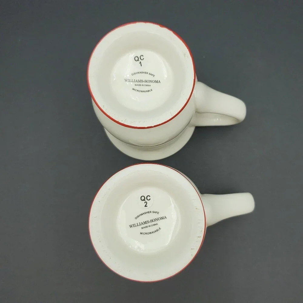 Williams Sonoma Snowman Chef Mugs Williams-Sonoma Footed Snowmen Mugs